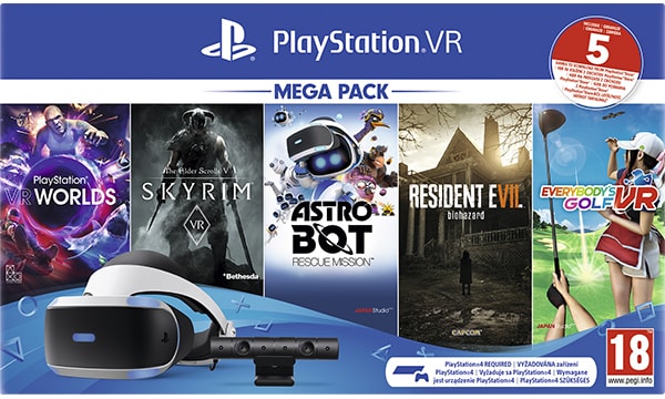 PlayStation VR Mega Pack 2 + Camera PS V2 + 5 jocuri